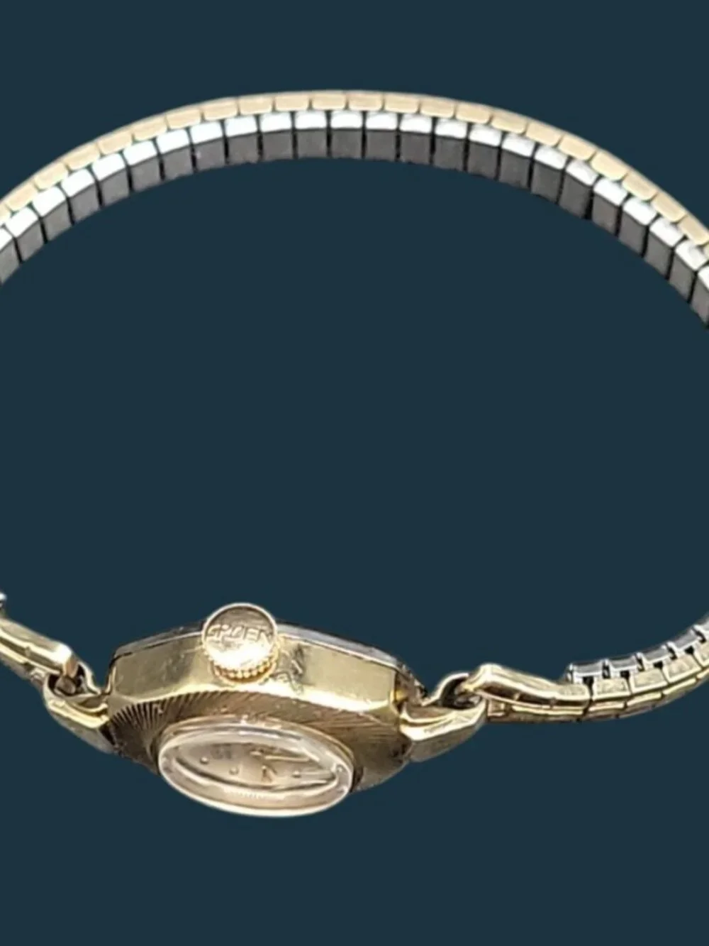 Vtg 1967 Gruen Ladies Cocktail Watch 10KGP Florentine Bezel 10KGF Speidel Band